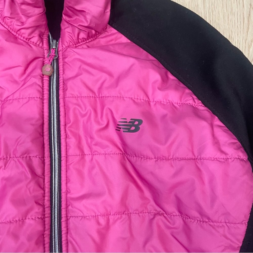 New Balance Jacket Fleece Lined Pink and Black Full Zip Large Running Walking - Picture 2 of 6
